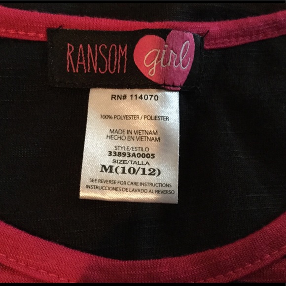 Ransom Girl Top, Girls size M 10/12 - Picture 4 of 4